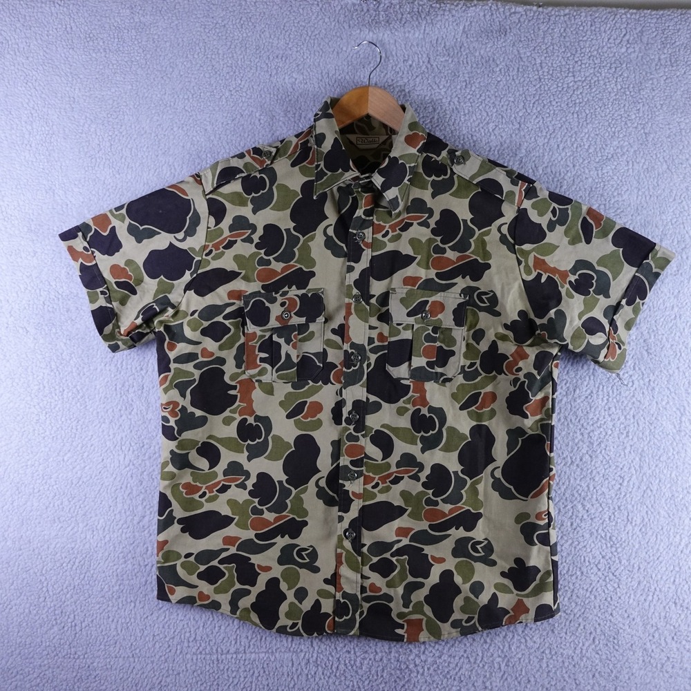 Walls‎ Vintage Mens XL Duck Hunter Camo Short Sleeve Button Down Shirt 56002CG